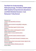Test Bank for Understanding &NewLine;Pathophysiology&comma; 7th Edition EXAM &lpar;2026&NewLine;2027 Update&rpar; Comprehensive Questions &NewLine;and Well-Detailed Answers &sol; Just &NewLine;Released &sol; Fully Solved