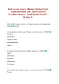Post License Course &lpar;Barney Fletcher&rpar; Study Guide Questions and Correct Answers &lpar;Verified Answers&rpar; &vert; Latest Update 2026&sol;27 &vert; Graded A&plus;