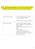 PCM - Business Operations Test with all Correct & 100&percnt; Verified Answers &vert;Latest Version &vert;Already Graded A&plus;