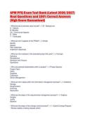 APM PFQ Exam Test Bank &lpar;Latest 2026&sol;2027&rpar;&NewLine;Real Questions and 100&percnt; Correct Answers&NewLine;&lpar;High Score Guaranteed&rpar;