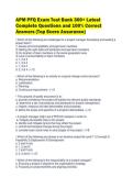 APM PFQ Exam Test Bank 300&plus; Latest&NewLine;Complete Questions and 100&percnt; Correct&NewLine;Answers &lpar;Top Score Assurance&rpar;