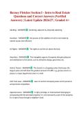 Barney Fletcher Section I - Intro to Real Estate Questions and Correct Answers &lpar;Verified Answers&rpar; &vert; Latest Update 2026&sol;27 &vert; Graded A&plus;
