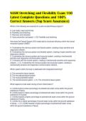 NASM Stretching and Flexibility Exam 180&NewLine;Latest Complete Questions and 100&percnt;&NewLine;Correct Answers &lpar;Top Score Assurance&rpar;