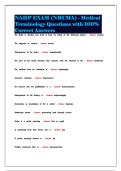 NAHP EXAM &lpar;NRCMA&rpar; - Medical Terminology Questions with 100&percnt; Correct Answers