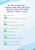 NSG 3480&sol; NSG3480 Exam 1 &ndash; Community Health Guide&vert; Galen &lpar;Latest 2026&sol; 2027 Update&rpar; 100&percnt; Verified Questions & Answers &vert; Grade A&NewLine;