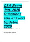 CSA Exam Jan&period; 2026 Questions and Answers Updated 2026