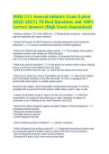 OSHA 511 General Industry Exam &lpar;Latest&NewLine;2026&sol;2027&rpar; 70 Real Questions and 100&percnt;&NewLine;Correct Answers &lpar;High Score Guaranteed&rpar;