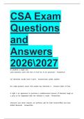 CSA Exam Questions and Answers 20262027