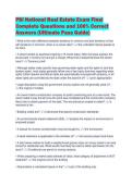 PSI National Real Estate Exam Final&NewLine;Complete Questions and 100&percnt; Correct&NewLine;Answers &lpar;Ultimate Pass Guide&rpar;