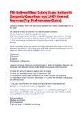 PSI National Real Estate Exam Authentic&NewLine;Complete Questions and 100&percnt; Correct&NewLine;Answers &lpar;Top Performance Guide&rpar;