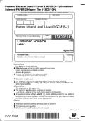 Pearson Edexcel Level 1&sol;Level 2 GCSE &lpar;9&ndash;1&rpar; Combined&NewLine;Science PAPER 2 Higher Tier &lpar;1SC0&sol;1CH&rpar;