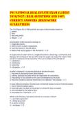 PSI National Real Estate Exam &lpar;Latest&NewLine;2026&sol;2027&rpar; Real Questions and 100&percnt;&NewLine;Correct Answers &lpar;High Score&NewLine;Guaranteed&rpar;
