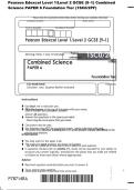 Pearson Edexcel Level 1&sol;Level 2 GCSE &lpar;9&ndash;1&rpar; Combined&NewLine;Science PAPER 6 Foundation Tier &lpar;1SC0&sol;2PF&rpar; 