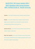 McGill PSYC 100 &lpar;Latest Update 2026 2027&rpar; Questions with Correct Answers 100- Verified -Grade A- 
