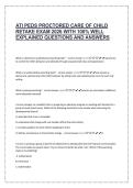 ATI Pediatrics Proctored Care of Children Retake Exam 2026&colon; Complete Questions and Explained Answers