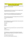 Vehicle Communication Systems Questions and Correct Answers 2026