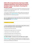 HESI LPN Comprehensive Exit Exam 2026 Updated Questions and Verified Answers &vert; Multiple Choice Test Bank &vert; Nursing Exit Review Guide