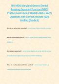 106-MDG Maryland General Dental Assisting Expanded Function &lpar;MDG&rpar; Practice Exam &lpar;Latest Update 2026 &sol; 2027&rpar; Questions with Correct Answers 100&percnt; Verified &lbrace;Grade A&rcub;