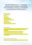 NR 548&sol; NR548 Exam 4 V1 &ndash; Psychiatric &NewLine;Assessment for Psychiatric-Mental Health &NewLine;Nurse Practitioner 2026&sol;2027 &vert; Chamberlain &NewLine;&vert; Latest Questions & Verified Answers