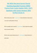 106-MDG Maryland General Dental Assisting Expanded Function &lpar;MDG&rpar; Practice Exam &lpar;Latest Update 2026 &sol; 2027&rpar; Questions with Correct Answers 100&percnt; Verified &lbrace;Grade A&rcub;