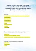 NR 548&sol; NR548 Final Exam&ndash; Psychiatric &NewLine;Assessment for Psychiatric-Mental Health Nurse &NewLine;Practitioner 2026&sol;2027 &vert; Chamberlain &vert; Latest &NewLine;Questions & Verified Answers