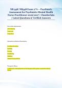 NR 548&sol; NR548 Exam 2 V1 &ndash; Psychiatric &NewLine;Assessment for Psychiatric-Mental Health &NewLine;Nurse Practitioner 2026&sol;2027 &vert; Chamberlain &NewLine;&vert; Latest Questions & Verified Answers