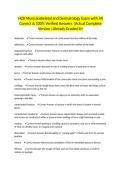 HCB Musculoskeletal and Dermatology Exam with All Correct & 100&percnt; Verified Answers &vert;Actual Complete Version &vert;Already Graded A&plus;