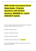 HESI Health Assessment Exam  Study Guide