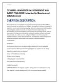 CIPS L6M8 - INNOVATION IN PROCUREMENT AND &NewLine;SUPPLY FINAL EXAM &vert; Latest Verified Questions and &NewLine;Detailed Answers 