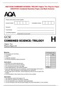 AQA GCSE COMBINED SCIENCE&colon; TRILOGY Higher Tier Chemistry Paper &NewLine;&lpar;8464&sol;C&sol;2H&rpar; Combined Question Paper and Mark Scheme 