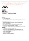 AQA GCSE DRAMA Component 1 Understanding Drama &lpar;8261&sol;W&rpar; &NewLine;Combined Question Paper and Mark Schem