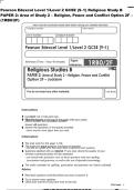 Pearson Edexcel Level 1&sol;Level 2 GCSE &lpar;9&ndash;1&rpar; Religious Study B&NewLine;PAPER 2&colon; Area of Study 2 &ndash; Religion&comma; Peace and Conflict Option 2F &ndash; &lpar;1RB0&sol;2F&rpar;