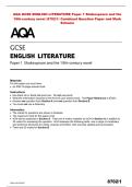 AQA GCSE ENGLISH LITERATURE Paper 1 Shakespeare and the &NewLine;19th-century novel &lpar;8702&sol;1&rpar; Combined Question Paper and Mark &NewLine;Scheme 