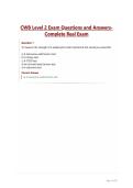 CWB Level 2 Exam Questions and Answers-Complete Real Exam&period;
