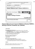 Pearson Edexcel Level 1&sol;Level 2 GCSE &lpar;9&ndash;1&rpar; Russian PAPER 4&colon;&NewLine;Writing in Russian Foundation tier &lpar;1Ru0&sol;4F&rpar;&NewLine;