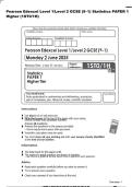 Pearson Edexcel Level 1&sol;Level 2 GCSE &lpar;9&ndash;1&rpar; Statistics PAPER 1&NewLine;Higher &lpar;1ST0&sol;1H&rpar;