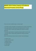 NSGD 2216 Critical Inquiry & Evidence&NewLine;Informed Practice &lpar;Final Prep&rpar;