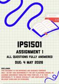 IPS1501 Assignment 1 &lpar;Quiz&rpar; Memo &vert; Due 4 May 2026