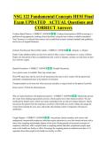 NSG 122    Bundled Exam Questions WITH  CORRECT Answers