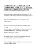 ATI Nutrition Exam Study Guide &vert; Practice Questions & Verified Answers &vert; Complete Review Pack&NewLine;&NewLine;