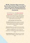NR 509 - Final Exam Bate's Interactive Question Bank &vert; Advanced Pharmacology for Care of the Family &vert; Questions & Answers&vert; Grade A &vert; 100&percnt; Correct &lpar;Verified Solutions&rpar;- Chamberlain&NewLine;&NewLine;