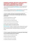 HONDROS NURSING 185 EXAM 2 2026 UPDATED &vert; QUESTIONS & ANSWERS FULLY SOLVED &vert; DETAILED ELABORATED STUDY GUIDE