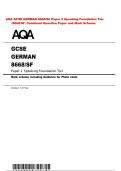AQA GCSE GERMAN 8668&sol;SF Paper 2 Speaking Foundation Tier   &NewLine;&lpar;8668&sol;SF&rpar; Combined Question Paper and Mark Scheme 