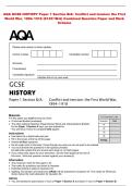 AQA GCSE HISTORY Paper 1 Section B&sol;A&colon; Conflict and tension&colon; the First &NewLine;World War&comma; 1894&ndash;1918 &lpar;8145&sol;1B&sol;A&rpar; Combined Question Paper and Mark &NewLine;Scheme