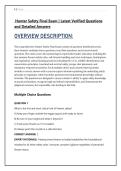 Hunter Safety Final Exam &vert; Latest Verified Questions &NewLine;and Detailed Answers 
