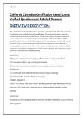 California Custodian Certification Exam &vert; Latest &NewLine;Verified Questions and Detailed Answers 
