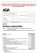 AQA GCSE PHYSICAL EDUCATION Paper 2 Socio-cultural influences and &NewLine;wellbeing in physical activity and sport &lpar;8582&sol;2&rpar; Combined Question &NewLine;Paper and Mark Scheme