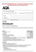 AQA GCSE PSYCHOLOGY Paper 1 Cognition and Behaviour &lpar;8182&sol;1&rpar; &NewLine;Combined Question Paper and Mark Scheme