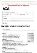 AQA GCSE RELIGIOUS STUDIES &lpar;SHORT COURSE&rpar; Section 1 Buddhism &NewLine;&lpar;8061&sol;&rpar; Combined Question Paper and Mark Scheme 