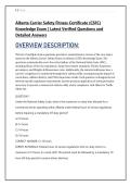Alberta Carrier Safety Fitness Certificate &lpar;CSFC&rpar; Knowledge Exam &vert; Latest Verified Questions and Detailed Answers 